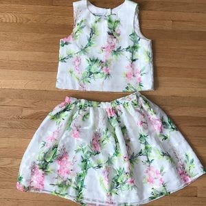 Girls Floral Skirt and Top Set PRICE NEGOTIABLE